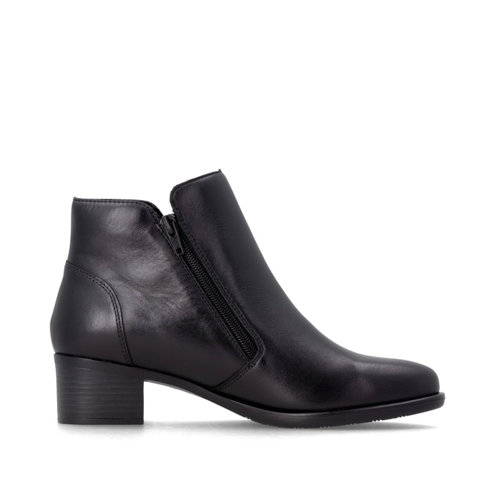 Schwarze remonte Damen Stiefeletten R5190-00 mit einem Reißverschluss. Schuh Innenseite.