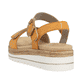 Orangene remonte Damen Riemchensandalen D0Q52-38 mit einem Klettverschluss. Schuh von hinten.