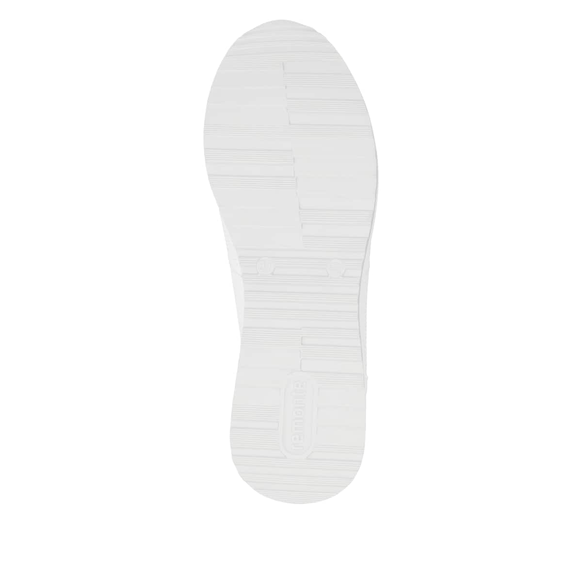 Weiße remonte Damen Sneaker Low D1G09-80 mit einem Reißverschluss. Schuh Laufsohle.