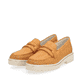 Glutorangene remonte Damen Loafer D1H03-38 mit Elastikeinsatz sowie Löcheroptik. Schuhpaar seitlich schräg.