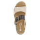 Stahlschwarze remonte Damen Riemchensandalen R6853-02 mit einem Klettverschluss. Schuh von oben.