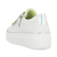 Weiße remonte Damen Sneaker Low D1C06-80 mit Reißverschluss sowie Komfortweite G. Schuh von hinten.