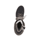 
Nachtschwarze remonte Damen Schnürstiefel D7477-02 mit einer flexiblen Profilsohle. Schuh von oben