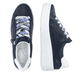 Blaue remonte Damen Sneaker Low D1C06-14 mit Reißverschluss sowie Komfortweite G. Schuh von oben, liegend.