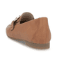 Braune remonte Damen Loafer D0K09-22 mit einem Gummizug. Schuh von hinten.