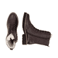 Dunkelbraune remonte Damen Schnürstiefel D3A73-25. Schuh von oben, liegend.