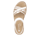 Weiße vegane remonte Riemchensandalen D2058-80 mit einem Klettverschluss. Schuh von oben.