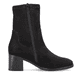 Mitternachtsschwarze remonte Damen Stiefeletten D0V70-01 mit einer Profilsohle. Schuh Innenseite