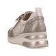 
Vanillefarbene remonte Damen Sneaker D2401-60 mit einer flexiblen Sohle mit Keilabsatz. Schuh von hinten