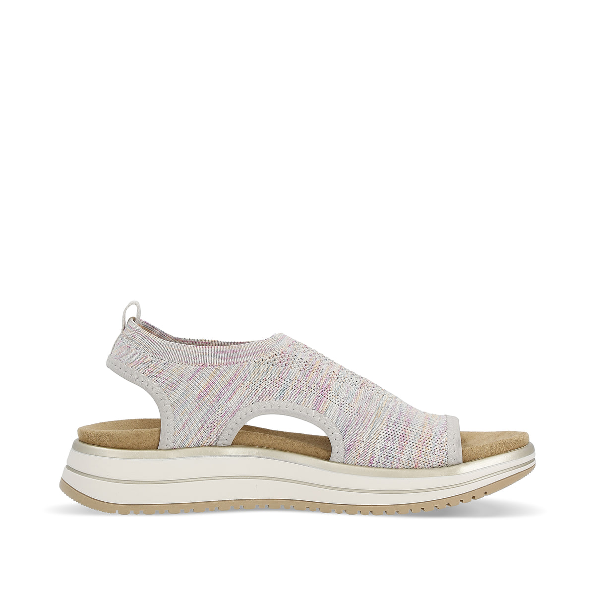 Mehrfarbige remonte Damen Riemchensandalen D1J52-90 mit Elastikeinsatz. Schuh Innenseite.