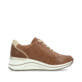 Braune remonte Damen Sneaker D0T03-24 mit remonte Anhänger sowie Reißverschluss. Schuh Innenseite.