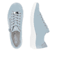 Babyblaue remonte Damen Schnürschuhe D1E03-10 mit einem Reißverschluss. Schuh von oben, liegend.