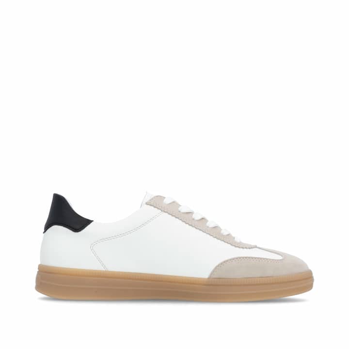 Weißbeige remonte Damen Sneaker D2C01-83 mit Schnürung sowie der Komfortweite G. Schuh Innenseite.