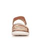 Braune vegane remonte Damen Riemchensandalen D2058-24 mit Klettverschluss. Schuh von vorne.