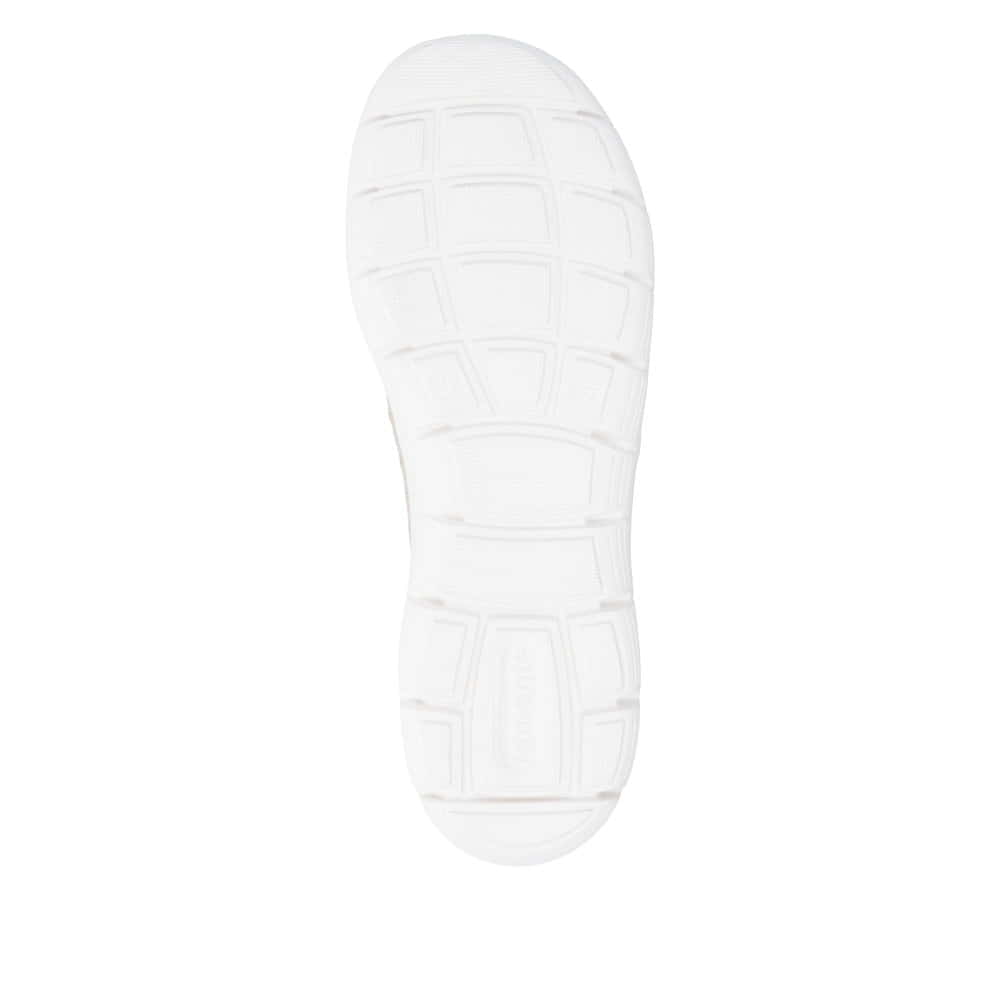Beige remonte Damen Slipper D3G04-60 mit eleganten Zierlochungen sowie Gummizug. Schuh Laufsohle.
