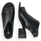 Schwarze remonte Riemchensandaletten R8772-00 mit einem Klettverschluss. Schuh von oben, liegend.