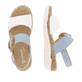 Blaue remonte Damen Riemchensandalen R6853-10 mit Klettverschluss. Schuh von oben, liegend.