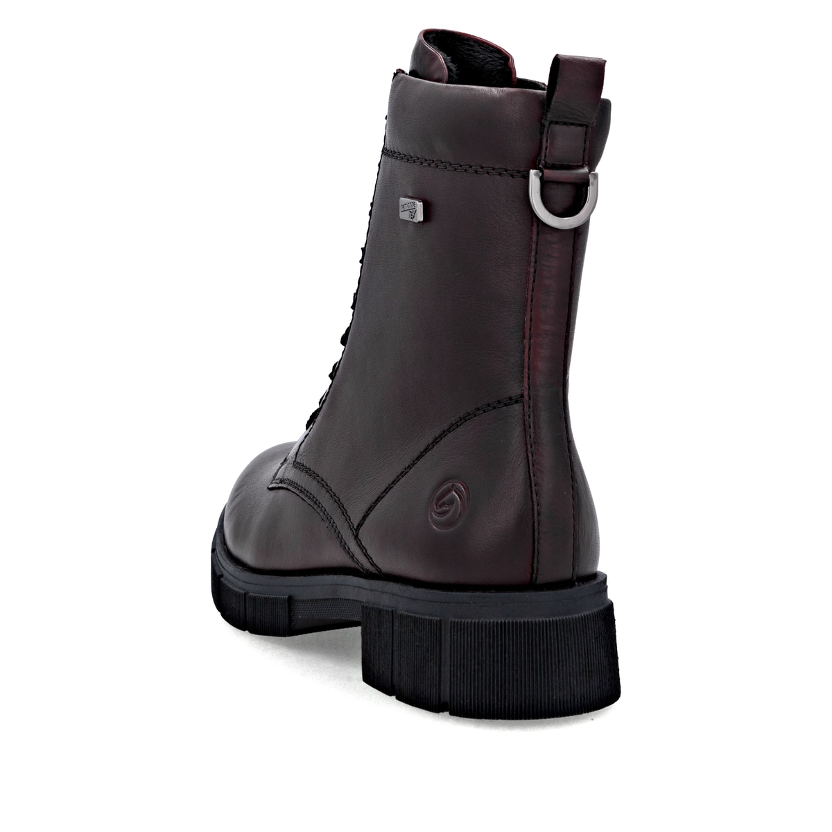 Rote remonte Damen Schnürstiefel D2S73-35 mit wasserabweisender TEX-Membran. Schuh von hinten.