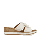 Weiße remonte Damen Pantoletten D6456-80 mit Gummizug sowie weicher Innensohle. Schuh Innenseite.