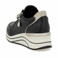 
Glanzschwarze remonte Damen Sneaker D0T03-01 mit einer leichten Sohle mit Keilabsatz. Schuh seitlich schräg