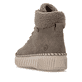 Graue remonte Damen Schnürstiefel D4A74-42 mit wasserabweisender TEX-Membran. Schuh von hinten.