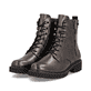 Metallische remonte Damen Schnürstiefel D8656-90. Schuhpaar seitlich schräg.
