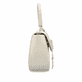 remonte Damen Handtasche Q0627-00 in Glanzschwarz aus Kunstleder mit Überschlag und Reißverschluss. Handtasche getragen.