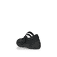 Schwarze remonte Ballerinas R3510-03 mit Klettverschluss sowie Komfortweite G. Schuh von hinten.