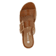 Braune remonte Damen Pantoletten D3068-24 mit einem Klettverschluss. Schuh von oben.