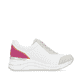 Graue vegane remonte Damen Sneaker D0T01-81 mit einem Reißverschluss. Schuh Innenseite.