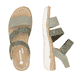 Grüne remonte Riemchensandalen R6861-52 mit einem Klettverschluss. Schuh von oben, liegend.