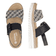 Sandales compensées remonte noires vegan pour femme D0Q62-03. Chaussure vue de dessus, couchée.