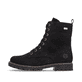 Schwarze remonte Damen Schnürstiefel D8489-02 mit wasserabweisender TEX-Membran. Schuh Außenseite.