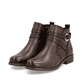 Espressobraune remonte Damen Stiefeletten D0F77-25 mit Schmuck-Element. Schuhpaar seitlich schräg.
