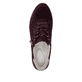 Weinrot-beige remonte Damen Sneaker D0H19-30 mit einem Reißverschluss. Schuh von oben.