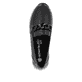 Schwarze remonte Damen Loafer R6711-00 mit einem Gummizug sowie Komfortweite G. Schuh von oben.