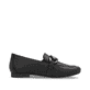 Schwarze remonte Damen Loafer D0K09-00 mit einem Gummizug. Schuh Innenseite.