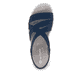 Blaue remonte Riemchensandalen D3L52-14 mit einem Gummizug sowie Extraweite H. Schuh von oben.