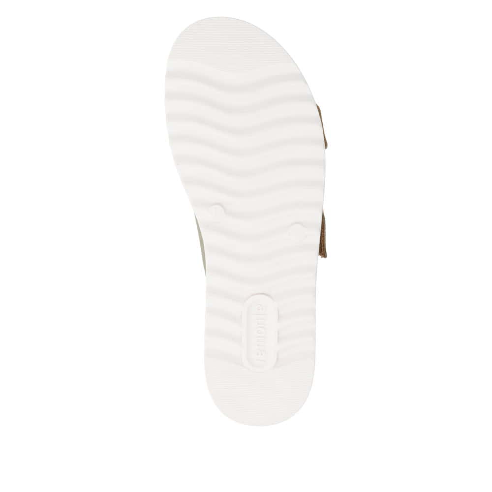 Mules remonte vertes pour femme D0Q66-52 avec boucle tendance. Semelle extérieure de la chaussure.