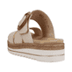 Beige remonte Damen Pantoletten D0Q51-80 mit einem Klettverschluss. Schuh von hinten.