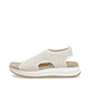 Beige remonte Riemchensandalen D1J55-60 mit Gummizug sowie weicher Einlegesohle. Schuh Außenseite.