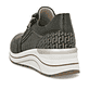 Baskets basses remonte vertes pour femme D0T16-54 avec fermeture éclair. Chaussure vue de dessus.
