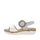 Blaue remonte Damen Riemchensandalen R6853-10 mit Klettverschluss. Schuh Außenseite.