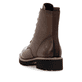 Braune remonte Damen Schnürstiefel D8661-24 mit einem Reißverschluss. Schuh von hinten.