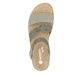 Grüne remonte Riemchensandalen R6861-52 mit einem Klettverschluss. Schuh von oben.