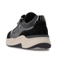 Schwarz-silberne remonte Damen Sneaker D3V00-04. Schuh von hinten.
