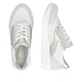 Weißgraue vegane remonte Damen Schnürschuhe D2V02-80 mit einem Reißverschluss. Schuh von oben, liegend.