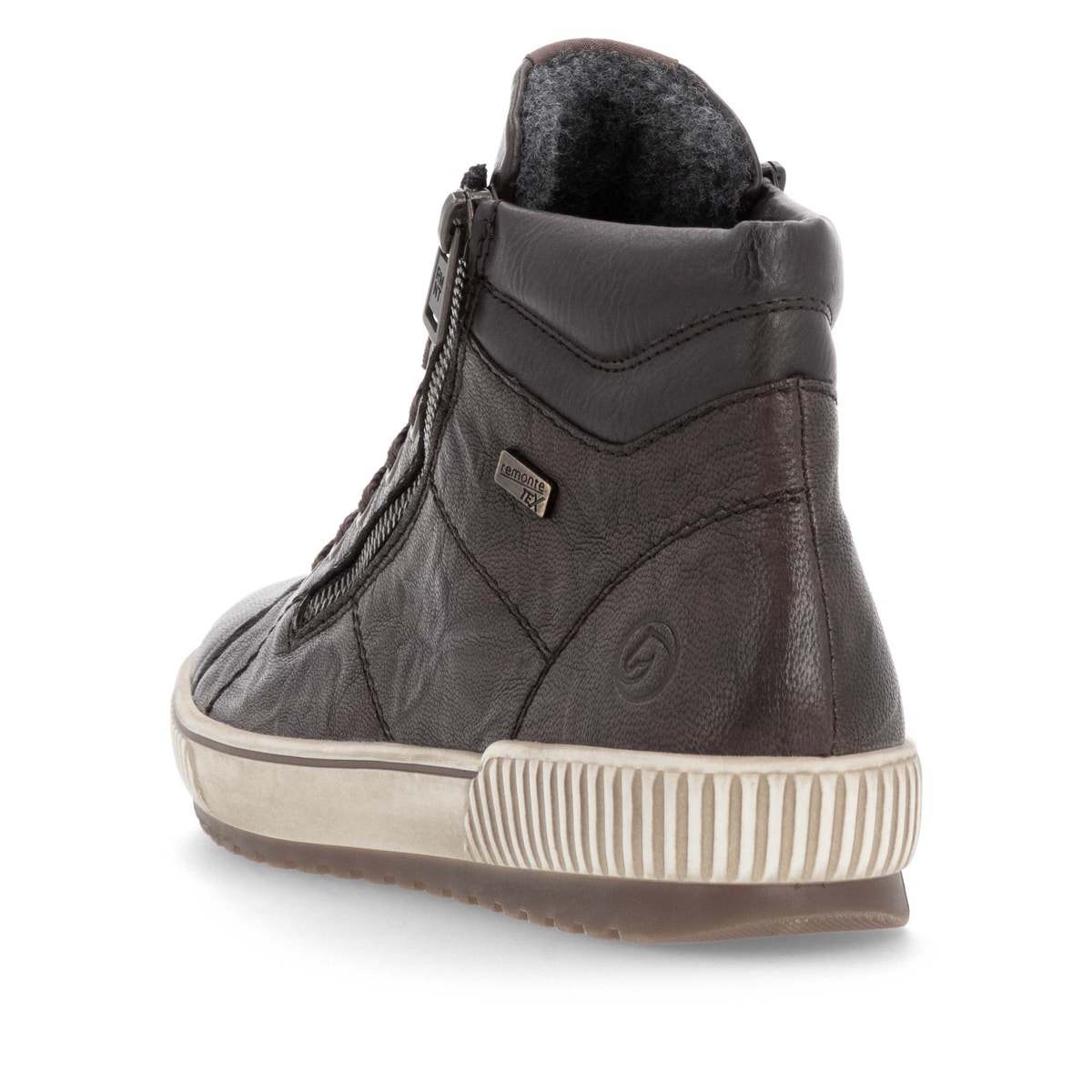 Braune remonte Damen Schnürstiefel D0772-25 mit wasserabweisender TEX-Membran. Schuh von oben.