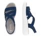 Blaue remonte Riemchensandalen D3L52-14 mit einem Gummizug sowie Extraweite H. Schuh von oben, liegend.