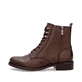 Bottines remonte marron pour femme D0F82-22 avec fermeture éclair. Chaussure vue de l'arrière.